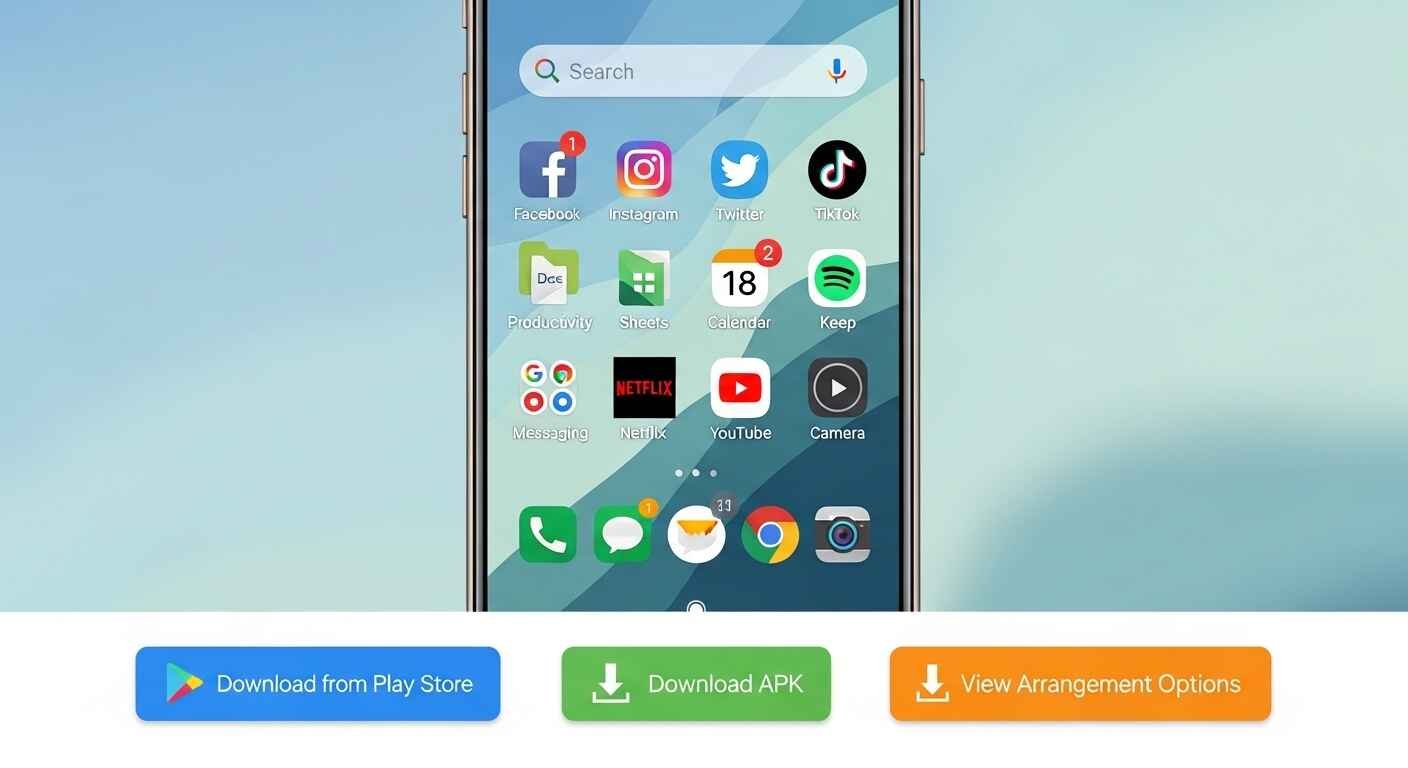 App Organizer iPhone vs Android Apps Arrangement
