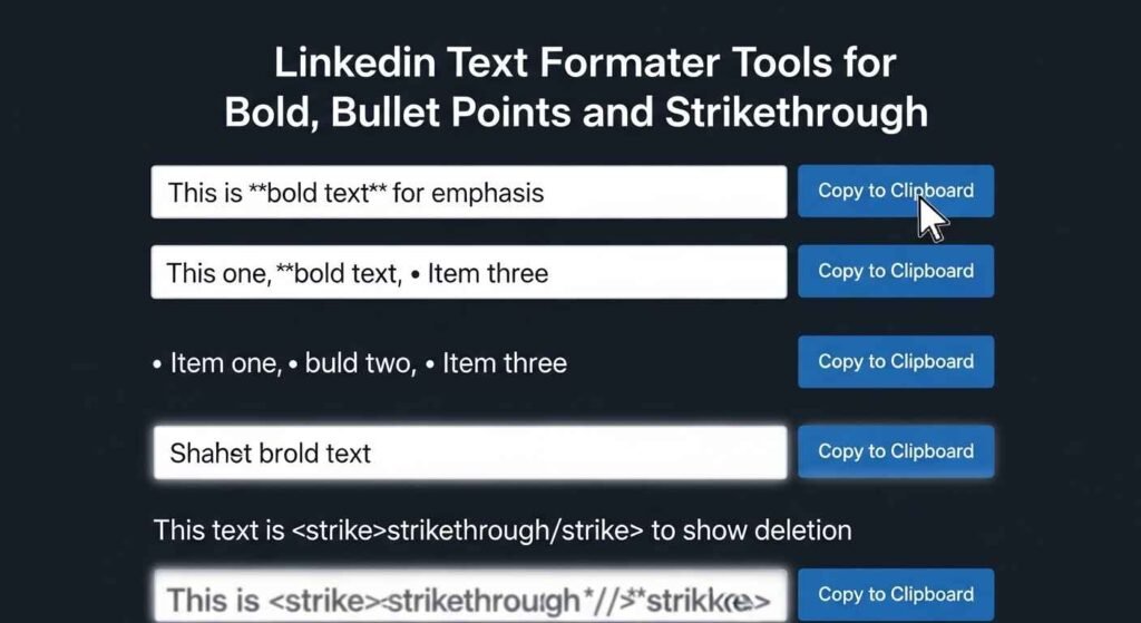 Best LinkedIn Text Formatter Tools for Bold, Bullet Points, and Strikethrough